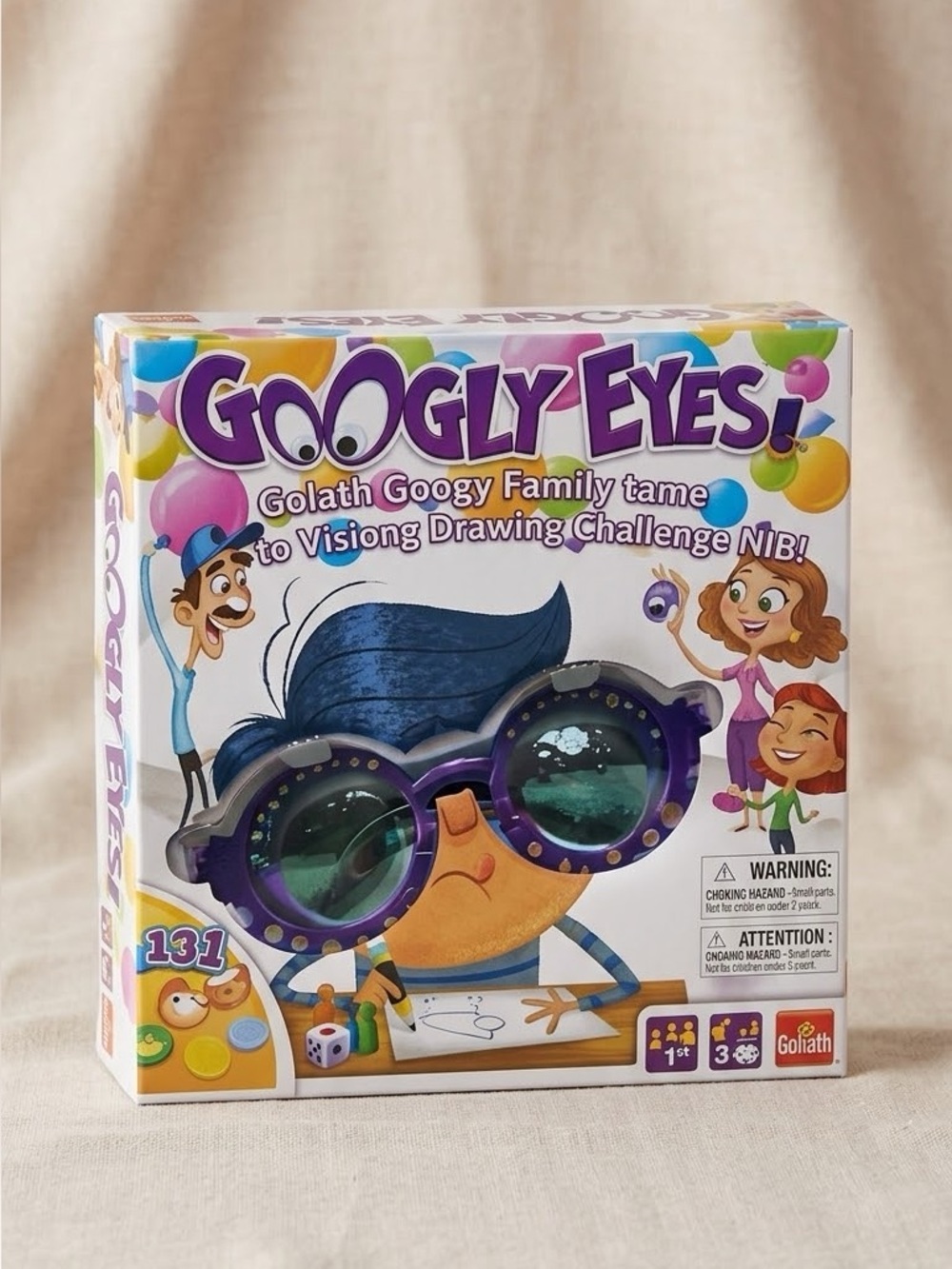 Goliath Googly Eyes Family Board Game Vision Altering Drawing Challenge NIB